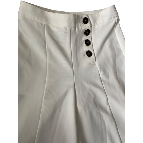 Mango Casual Stretch Wide Leg High-Rise Cropped Sailor Trousers in White Size XS - Picture 5 of 8